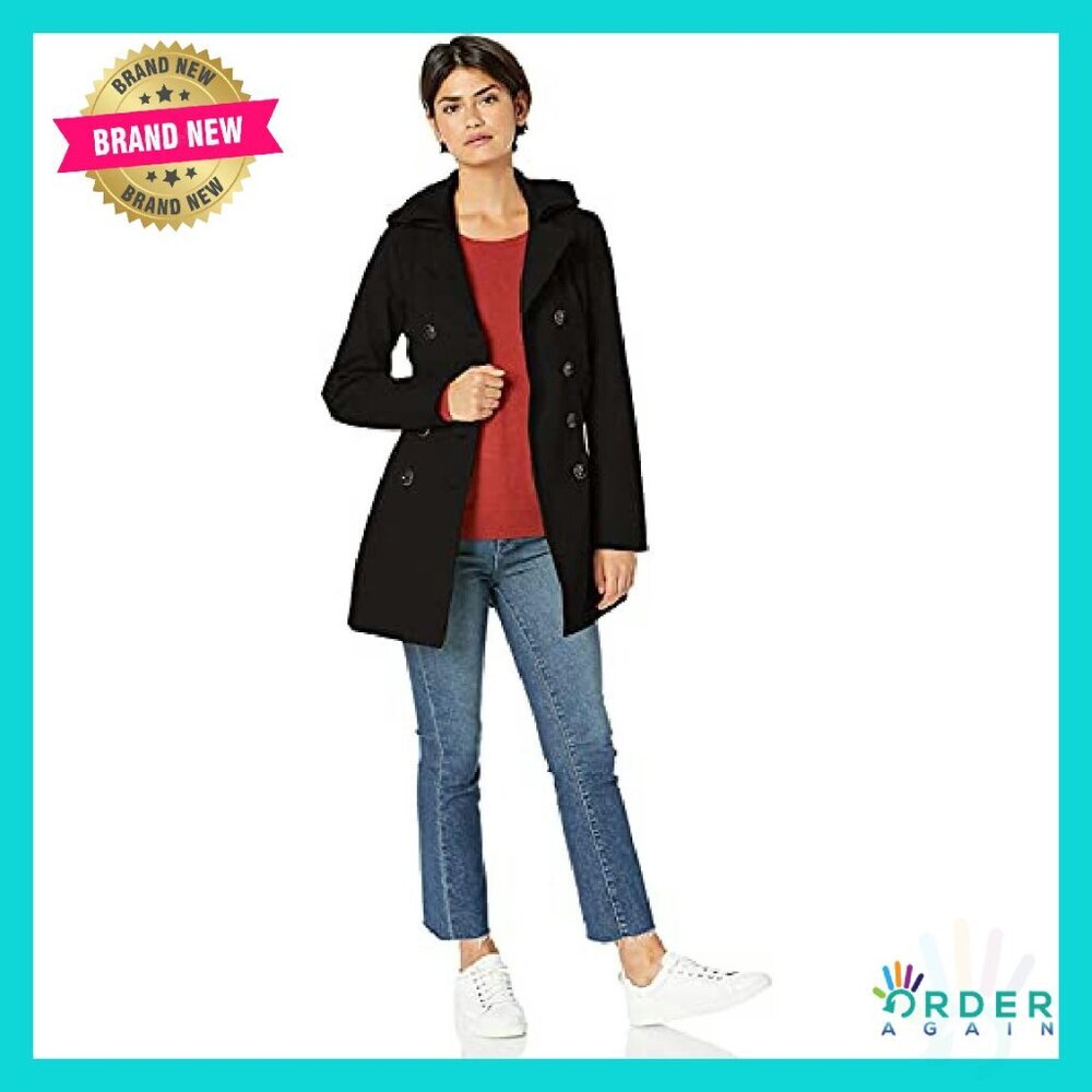 Soft Shell Trench Coat Detachable Hood Classic Elegant Chic Versatile Fall - Picture 4 of 7